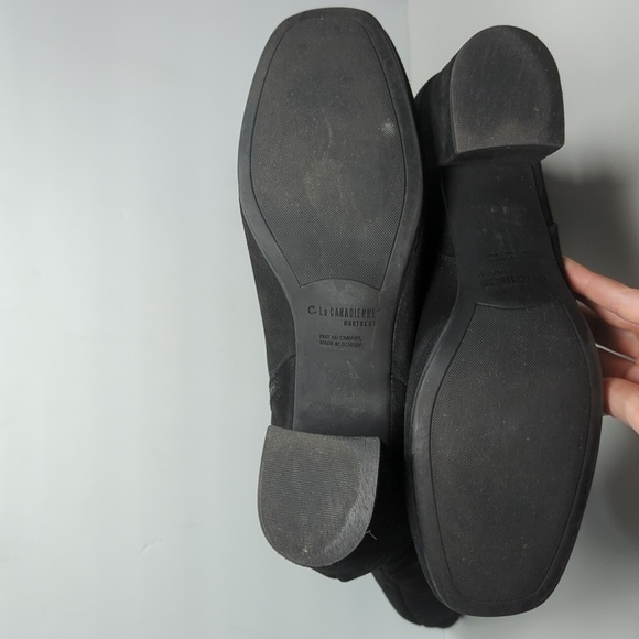 LA Canadienne Helen black suede tall boot women's size 11 - Picture 9 of 16